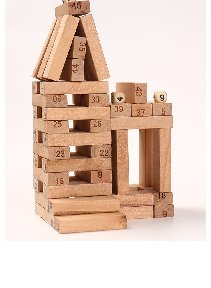 Sharpdo 48-Wooden Piece Beech Jenga Fold High Stacking Creative Toy Set for Building, Toppling and Tumbling Games,For Children And Adult,Number 1 in Timber Tower Wood Block Stacking Game, Deluxe Stacking Game - Image 5